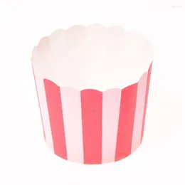 Bakeware Tools 50X Cupcake Wrapper Paper Cake Case Baking Cups Liner Muffin Kitchen Red Stripes