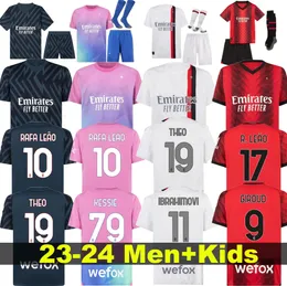 Men's T-shirts Reijnders 23 24 Koche Soccer Ac Milans Giroud De Ketelaere Rafa Leao Shirt Fourth 4th Men Kids Kit Uniforms 2023 2024 Pulisic Loftus-cheek Theo