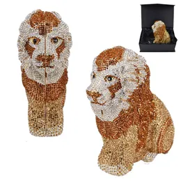 Evening Bags Animal Designer Luxury Crystal Bag lion leopard Clutch Purse Women Handbags Chain Day Clutches SC911 230824