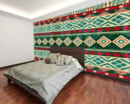 Bakgrunder Anpassad retro papel de parede afrikansk etnisk abstrakt geometri för vardagsrum sovrum bakgrund vägg dekoration tapet