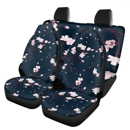 يغطي مقعد السيارة حامي المقاعد الداخلية لتصميم أزهار الكرز لسيارة سيدان الشاحنة العالمية مجموعة كاملة 4pcs إكسسوارات السيارات