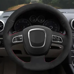 Car Steering Wheel Cover Genuine Leather Suede For Audi A3 8P Sportback A4 B8 Avant A5 8T A6 C6 A8 D3 Q5 8R Q7 4L S3 S4276i