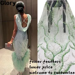 Urban Sexy Dresses Glittering Backless Evening Mint Green Feathers Ankellängd Prom 2023 Design Formell för EID 230824