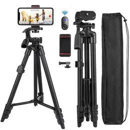 Tripods NA3560 Phone Tripod 55in Professional Video Recording Camera P ography Stand for with Selfie Remote 230823