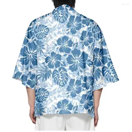 Ubranie etniczne harajuku kobiety mężczyzn Yukata 2023 Japońskie kwiat drukująca kardigan kimono streetwear tradycyjny cosplay haori casual top