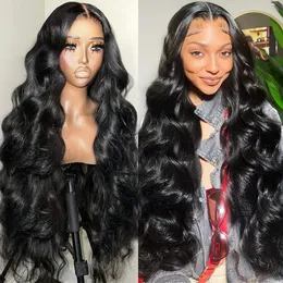 5x5 5x7 Glueless Ready to Wear Body Wave 30 36 tum Transparent 13x6 Spets Front Human Hair Wigs 13x4 Spets Frontal Wig