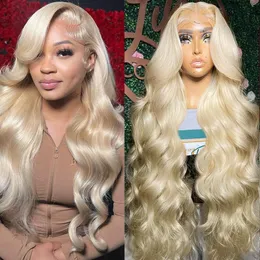 30 40 Inch 613 Honey Blonde Color Wig Hd Transparent Body Wave 13x6 Lace Frontal Human Hair Wigs for Women 13x4 Lace Front Wig