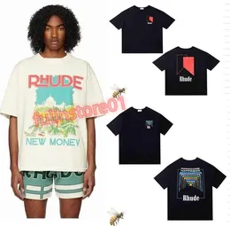 Rhude Tshirt Designer mass camisetas Tide Tee Men Women Rould Roul