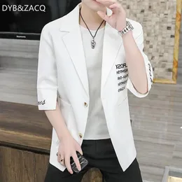 Men's Suits & Blazers DYB&ZACQ Coat 2021 Seven-quarter Sleeve Small Suit Fashion Half Jacket Thin Handsome Short Slim249l