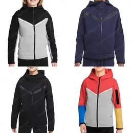 Мужские спортивные куртки с капюшоном Tech Fleece Boy Дизайнерские куртки с капюшоном Космическая хлопковая куртка Толстые пальто Детские маленькие дети Детские XS S