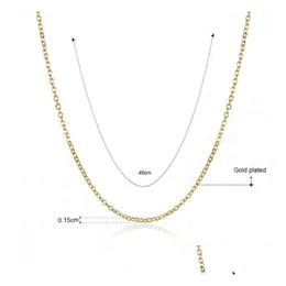 Ketten hohe Qualität 18K Gold plattiert Rolo Halsketten Mode 1,5 mm 18 Zoll DIY Pendell