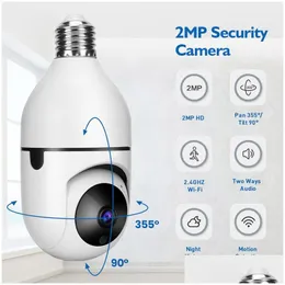 IPカメラDP17 200W E27 BBサーベイランスカメラ1080pナイトビジョンモーション検出屋外屋内ネットワークセキュリティモニタードロップデリブDHO2M