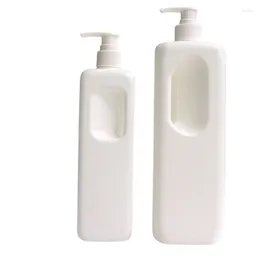 収納ボトル500ml 1000ml空のプラスチック白い正方形のボトル保護フォームライトポータブルペットローションプレスポンプ補充可能な化粧品8ピース