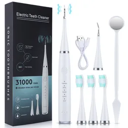Zahnbürste Elektrische Schallzahnbürste für Erwachsene, USB wiederaufladbar, entfernt Zahnflecken und Zahnstein, Mundpflegegerät, intelligentes Zahnreiniger-Set 230824