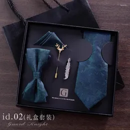 Bow Ties kravat hediye kutusu seti erkek damat iş elbisesi retro bowtie Kore sürümü doğum günü gündelik