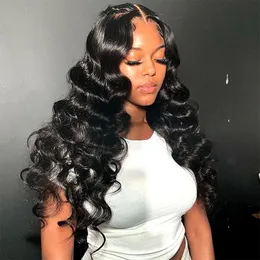 Body Wave Lace Front Wig 13x4 13x6 HD Lace Brontal Wigs فضفاضة Wave Deep Wig Prected Comple
