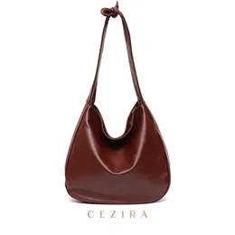 Evening Bags CEZIRA Fashion Brand Style Women PU Vegan Leather Shoulder Casual Soft Hobo Bowknot Strap Handbags Female Crossbody Purses 230823