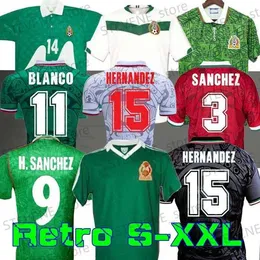 1995 Retro BLANCO Soccer Jersey 1986 1994 1998 HERNANDEZ H.SANCHEZ football shirt LUIS GARCIA CAMPOS ancient maillot MARQUEZ 2006