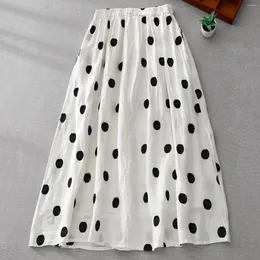 Spódnice spódnica na imprezy Kobiety Summer Fashion Fashion Retro Dot Lose talia styl 12 -letni łóżko Women Tiul Long