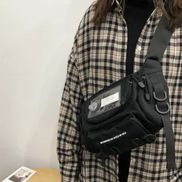 Kvällspåsar harajuku Techwear Canvas Sling Bag Gothic Crossbody för kvinnor handväska plånböcker och handväskor Bolsas feminina axel kvinnlig 230823