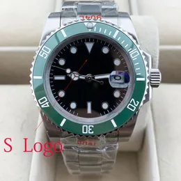 Armbandsur NH35 Case Men's Watch Movement rostfritt stål Sapphire Glass NH36 DAIL C3 LUMINOER DIY S LOGO Black Green Subm