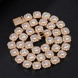 Hip Hop 10mm Bling Iced Out Quadratische Kubische Zirkon Kette Box Verschluss Halsketten Für Männer Frauen Jewelry258D