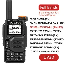 Walkie Talkie Ruyage Uv3d Air Band Amateur Ham Dwukierunkowy stacja radiowa UHF VHF 200CH Full HT z kanałem NOAA AM Satcom 230823