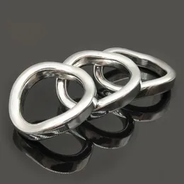Cockrings FRRK Metal Penis Rings Curve Cock Harness Male Chastity Bondage Belt Delay Ejaculation Device Steel Adults Sex Toys for Men 230824