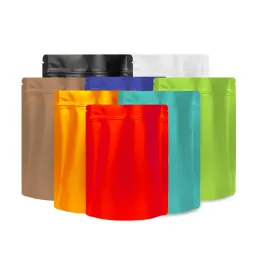 sacchetti all'ingrosso multi colore e dimensioni in piedi sacca per pacchetto chiusura zip mylar 100 pezzi di imballaggio riseggibile con cerniera a secco.