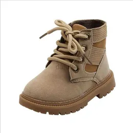 Stövlar 2023 Spring Baby Boots Camouflage Navy Baby Girls Shoes Autumn Non-Slip and Waterproof Boys Shortboots L0824