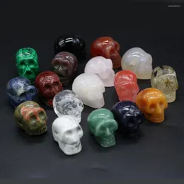 Pendanthalsband Natural Stone Skull Shame Charms Agates för att göra DIY smycken halsband Tillbehör Storlek 20x30x25mm