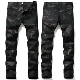 Men's Jeans Classic Fashion Black High Quality European Royal Style Mid Rise Slim Fit Pants Wholesale Price