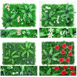 Decorative Flowers 40x60cm Green Plant Wall For Home Garden Wedding Landscap Plastic Lawn Door Shop Backdrop Decor Artificial