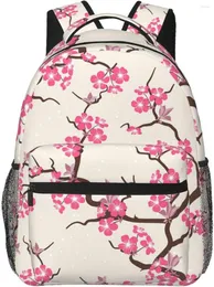 Ryggsäck Cherry Blossom Flowers Mönster Stylish Casual Purse ryggsäckar Pockets Computer Daypack för arbetsresor