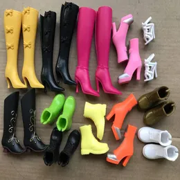 Dolls Doll Shoes Boots Kids DIY Playing Doll Accessories Shoes Pink White Gold Yellow Black Green Doll Decors Girl Collection Toys 230823
