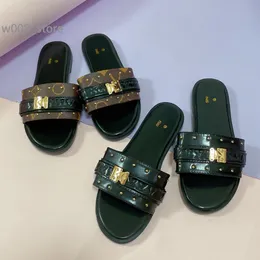 AAA Designer Slides Women Flat Sandals Mule Shoe Dermis Luxury Brands Shoes Женщина Ladies Lummer шлепанцы Ff Slippers Fashion Miller 1V