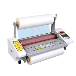 Desktop A3 A2 Papper Lamineringsmaskin Engelsk version Fyra rullkall Hot Laminator Rolling Machine för Film Phot