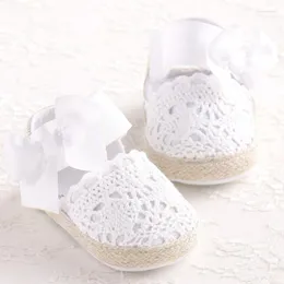 First Walkers WONBO Baby Girl Born Shoes Spring Summer Sweet Very Light Mary Jane Big Bow Knitted Dance Ballerina Dress Pram Crib Shoe