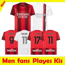 23/24 MILANES IBRAHIMOVIC GIROUD PULISIC GIROUD Camisetas de fútbol PULISIC THEO TONALI REIJNDERS Camisa ROMAGNOLI RAFA LEAO S.CASTILLEJO REIJNDERS Uniforme de fútbol