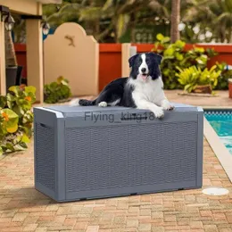 Wfs Outdoor Storage Deck Box Patio Container Organizer Binw ith Cushion Seating 100gal Large HKD230812