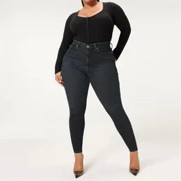 Women's Jeans 2023 High Stretchy Skinny Black For Women Full Length Plus Size Mom Curvy Fitting Pencil Pant