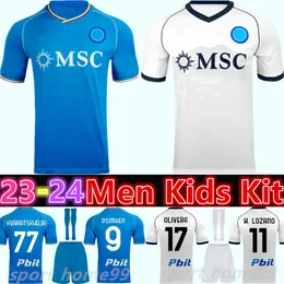 New 23 24 Napoli Soccer Jerseys OSIMHEN H.LOZANO 2023 2024 KVARATSKHELIA ANGUISSA LOBOTKA Home Away Football Shirt Raspadori DI LORENZO adult Men Kids kit uniform