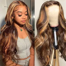 HD 13X6 WEG PERGA Human Hair Blond Blond Koronkowe przednie peruki ludzkie włosy dla kobiet Wave Body Fave 360 ​​Pełne koronkowe peruki przednie