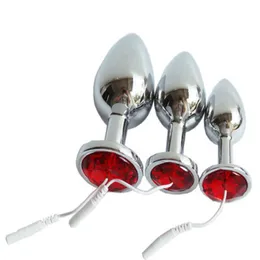 Brinquedos anal metal sólido plug choque elétrico pulso massageador acessório bunda adulto masturbação brinquedo ânus estimulação sexo erótico 230824