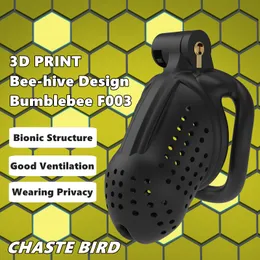 Cukringi 2023 3D Print Bee Hive Design oddychający kutas 2 rodzaje pierścieni penisa Męskie urządzenie czystości dla dorosłych produkty Sex Toys F003 230824