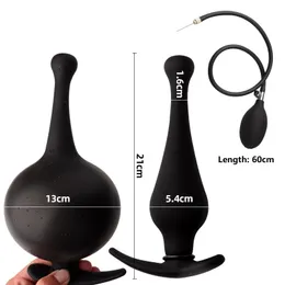 Slip Mutandine Testa lunga e ferma Plug anale gonfiabile con pompa staccabile per uomo Donna Gay Ano Vagina Espansore P Spot Massaggiatore prostatico 230824