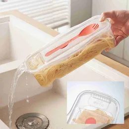 Microwave Pasta Cooker with Strainer Heat Resistant Pasta Steamer with Lid Spaghetti Noodle Cooking Box Kitchen Accessories EL HKD230810