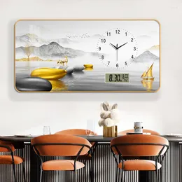 Wall Clocks Nordic Light Luxury Decoration Clock Mural Modern Minimalist Atmospheric Home Fashion Electronic