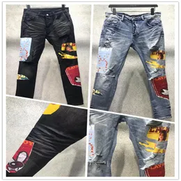 Chegada 2022SS MENS Jeans Moda de alta qualidade Homens confortáveis ​​casuais calças de joelho de joelheira longa calça de motocicleta de motociclista Sim301g