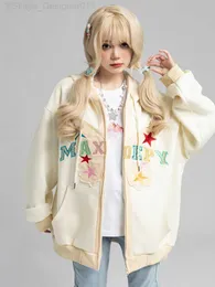 Adagirl Butterfly Spliced Embroidered Hoodies Women Casual Kawaii Cutecore Sweatshirt Hoodie Korean Loose Zip Up Clothes Y2k Top L230824